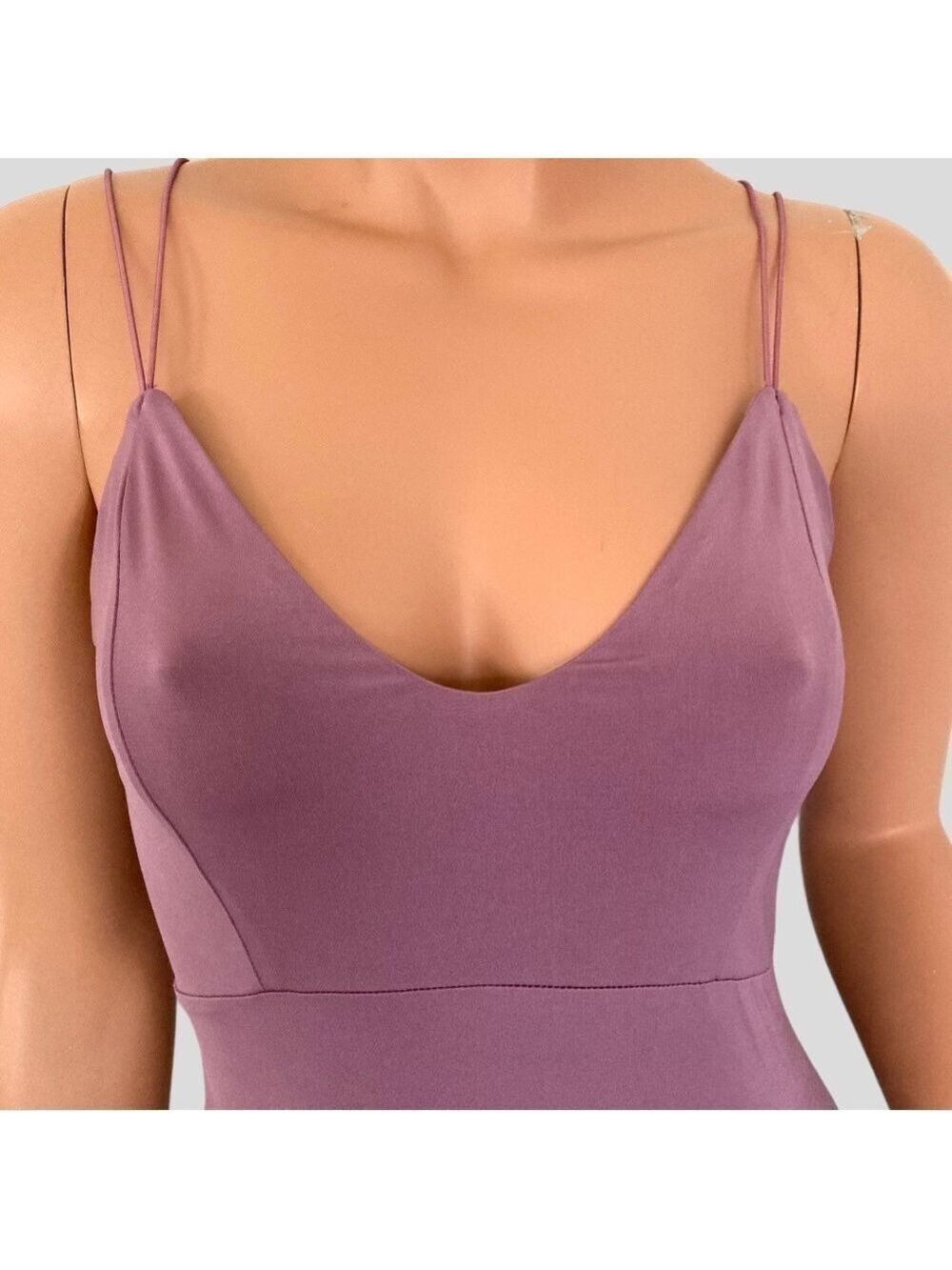 ASOS Babydoll Cami Maxi Dress Bodycon Curved Split Lilac Mean Girls Y2K 90s US 6 - Picture 9 of 13